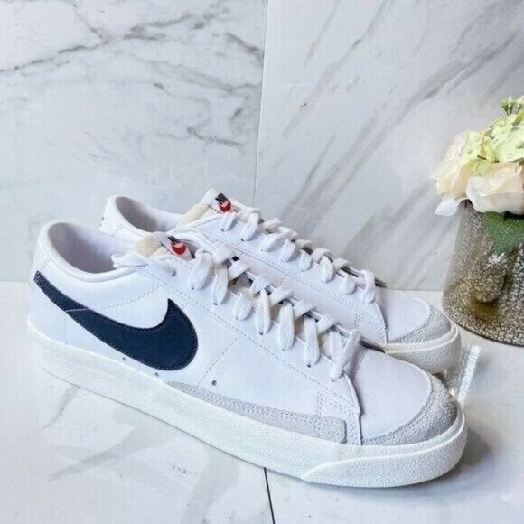 NEW Nike Blazer Low '77 Mens Low Top Sneaker Vintage White Black Leather US 11 - Picture 6 of 9